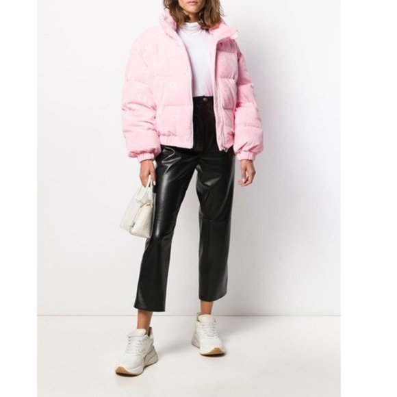 MADE IN ITALY Chiara Ferragni Cropped velvet down jacket hidden hood - Picture 5 of 16